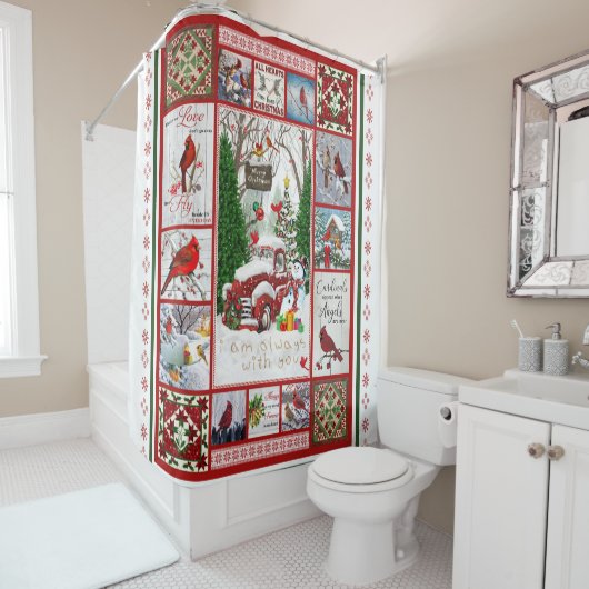 深紅色が贈り物に近づくと現れる シャワーカーテン (インサイチュ)