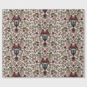 深紅色とキャンドルライト ラッピングペーパー (フラット)