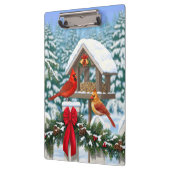 深紅色とクリスマスバードフィーダー クリップボード (左)