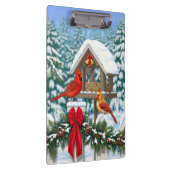 深紅色とクリスマスバードフィーダー クリップボード (右)