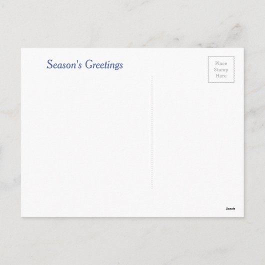 深紅色とクリスマスバードフィーダー シーズンポストカード (裏面)