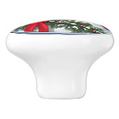 深紅色とクリスマスバードフィーダー セラミックノブ (側面)