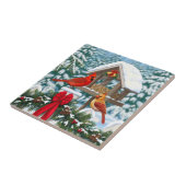 深紅色とクリスマスバードフィーダー タイル (側面)