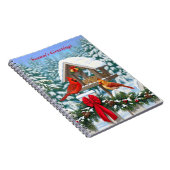 深紅色とクリスマスバードフィーダー ノートブック (右側)