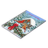 深紅色とクリスマスバードフィーダー ノートブック (左側)