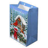 深紅色とクリスマスバードフィーダー ミディアムペーパーバッグ (裏面アングル)