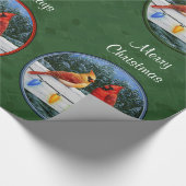 深紅色とクリスマスライトグリーン ラッピングペーパー (角)