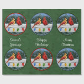 深紅色とクリスマスライトグリーン ラッピングペーパー (フラット)