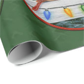 深紅色とクリスマスライトグリーン ラッピングペーパー (ロールコーナー)