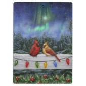 深紅色とクリスマスライト冬の雪 クリップボード (裏面)