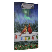 深紅色とクリスマスライト冬の雪 クリップボード (右)