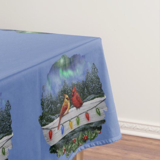 深紅色とクリスマスライト冬の雪 テーブルクロス (インサイチュ)