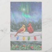 深紅色とクリスマスライト冬の雪 便箋 (裏面)