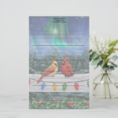 深紅色とクリスマスライト冬の雪 便箋 (スタンド正面)