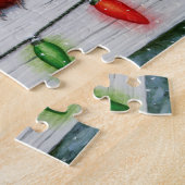 深紅色とクリスマスライト ジグソーパズル (側面)