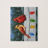 深紅色とクリスマスライト ジグソーパズル (縦)