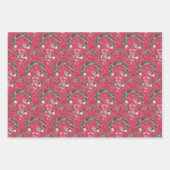 深紅色とクリスマスリース ラッピングペーパーシート (正面2)