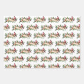 深紅色とココアクリスマス ラッピングペーパーシート (正面2)