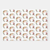 深紅色とココアクリスマス ラッピングペーパーシート (正面)