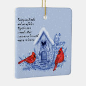 深紅色とスノーフレークオーナメント セラミックオーナメント (右)