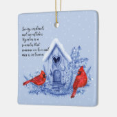 深紅色とスノーフレークオーナメント セラミックオーナメント (左)