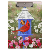 深紅色とブルーバードハウス クリップボード (正面)