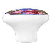 深紅色とブルーバードハウス セラミックノブ (側面)