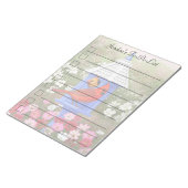 深紅色とブルーバードハウス ノートパッド (アングル)