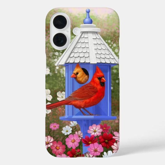 深紅色とブルーバードハウス Case-Mate iPhoneケース (裏面)