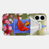 深紅色とブルーバードハウス Case-Mate iPhoneケース (裏面 (横))