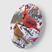 深紅色とベリー ラージ壁時計 (傾斜)