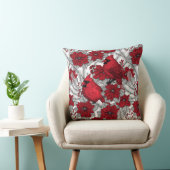 深紅色とポインセチア赤と白 クッション (椅子)