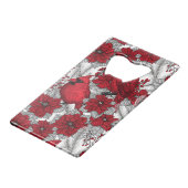 深紅色とポインセチア赤と白 クレジットカード栓抜き (裏面アングル)