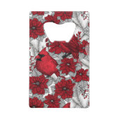 深紅色とポインセチア赤と白 クレジットカード栓抜き (裏面)