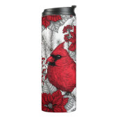 深紅色とポインセチア赤と白 タンブラー (回転左)