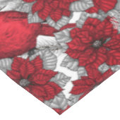 深紅色とポインセチア赤と白 テーブルクロス (アングル)