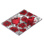 深紅色とポインセチア赤と白 ノートブック (左側)