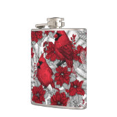 深紅色とポインセチア赤と白 フラスク (左)