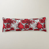 深紅色とポインセチア赤と白 ボディピロー (裏面)