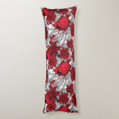 深紅色とポインセチア赤と白 ボディピロー (裏面 (縦))