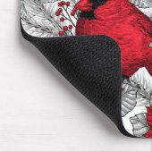 深紅色とポインセチア赤と白 マウスパッド (コーナー)