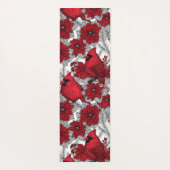 深紅色とポインセチア赤と白 ヨガマット (裏面)
