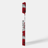 深紅色とポインセチア赤と白 iPhoneケース (右側面)