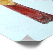 深紅色とリンゴ花 ポスター (角)