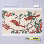 深紅色とレッドベリーの切り離し 薄葉紙 (クラフト)