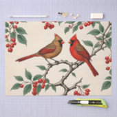 深紅色とレッドベリーの切り離し 薄葉紙 (クラフト)