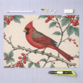 深紅色とレッドベリーの切り離し 薄葉紙 (クラフト)