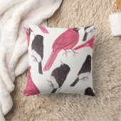 深紅色と黒いホエベの鳥の水色 クッション (ブランケット)