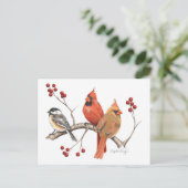 深紅色と《鳥》アメリカゴガラ(赤いベリー) シーズンポストカード (スタンド正面)