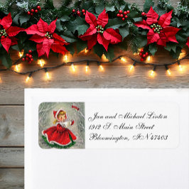 深紅色に歌うパーソナライズ差出人住所 ラベル